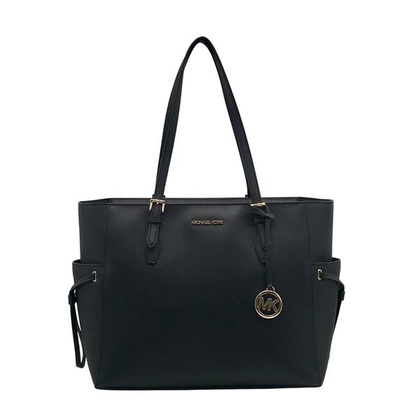 Michael Kors Black Leather Gilly Large Drawstring Travel Tote - Picture 1 of 10